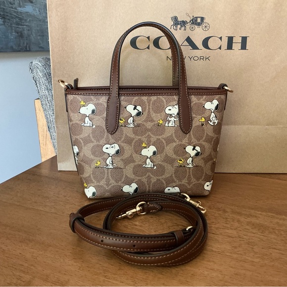 Coach x Peanuts Snoopy Mini Tote Bag - Picture 1 of 6